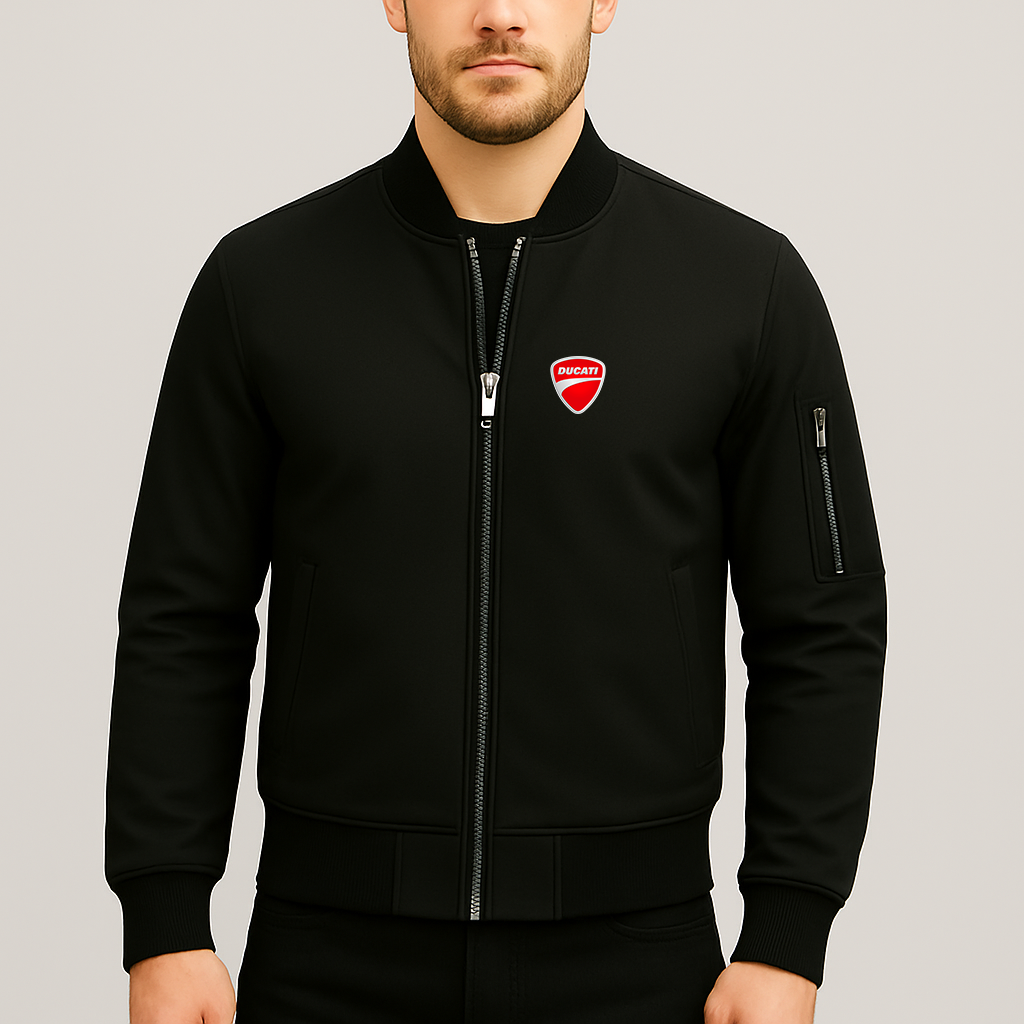 Men’s Ducati Motorcycle Lightweight Bomber Jacket Windbreaker Softshell Varsity Jacket Coat